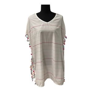 Colorful Swim Coverup with Tassel Detail - See Measurements in Listing